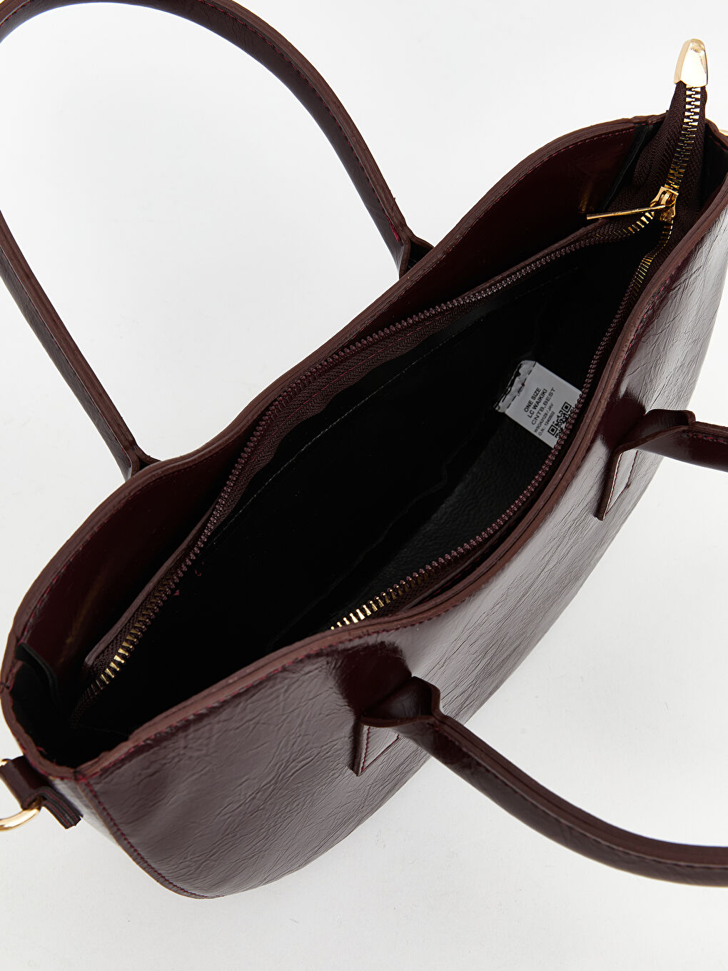 Bordo Deri Görünümlü Kadın Omuz Çantası-2