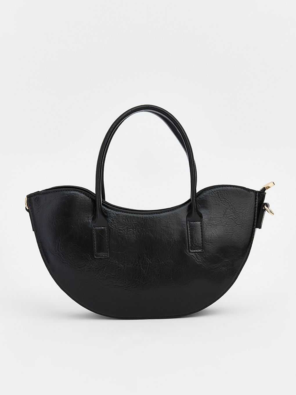 Siyah Suni Deri Kadın Omuz Çantası