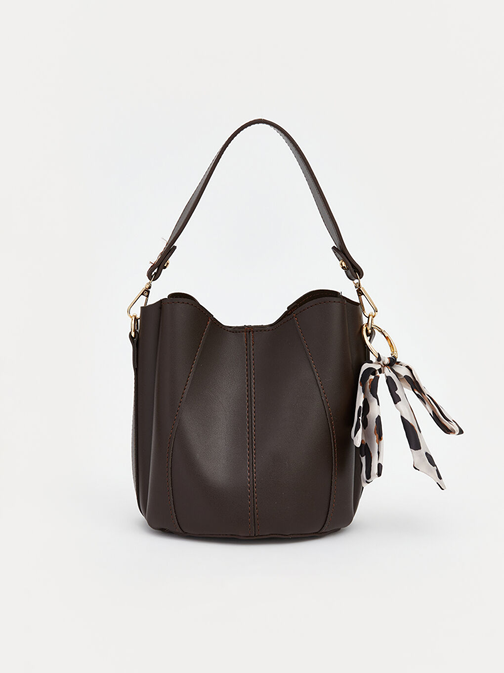 Kahverengi Deri Görünümlü Kadın Omuz Çantası