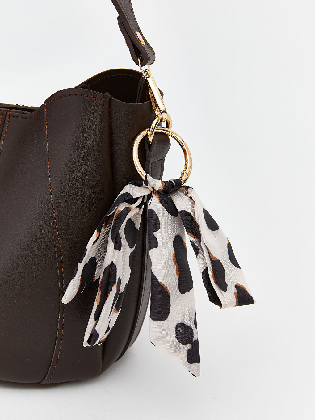 Kahverengi Deri Görünümlü Kadın Omuz Çantası-2