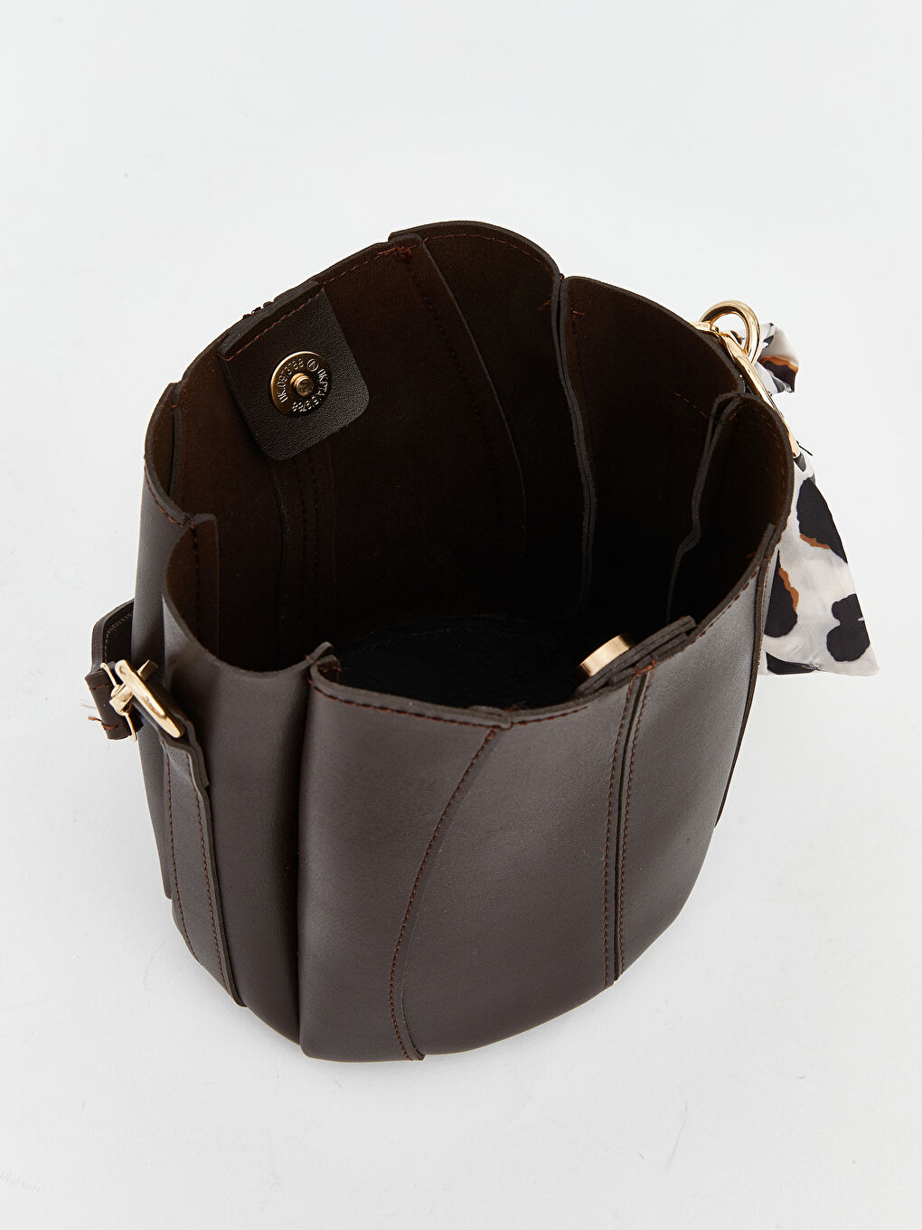 Kahverengi Deri Görünümlü Kadın Omuz Çantası-3