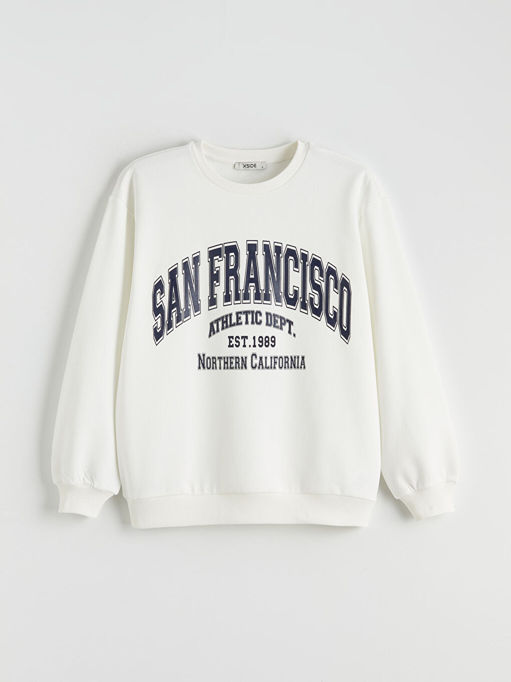 Ekru San Francisco Baskılı Kadın Kalın Sweatshirt-4