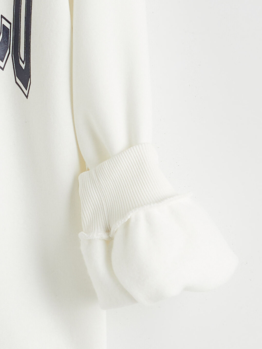 Ekru San Francisco Baskılı Kadın Kalın Sweatshirt-5