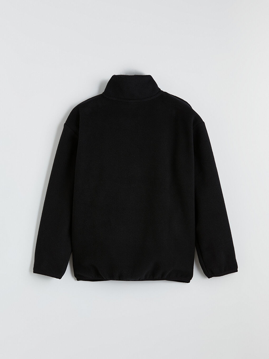 Siyah Dik Yaka Erkek Çocuk Fermuarlı Polar Hırka-2