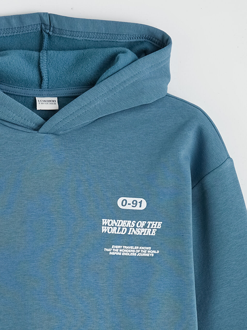 Mavi Kapüşonlu Baskılı Erkek Çocuk Eşofman Takımı-2