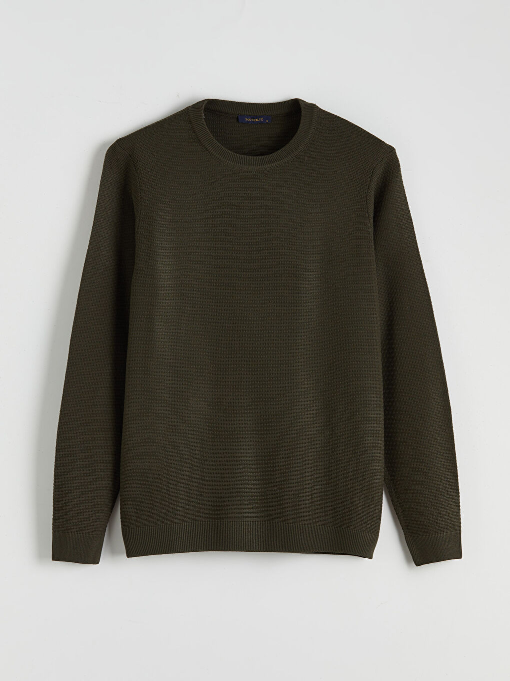 Yeşil Bisiklet Yaka Erkek Triko Kazak-4