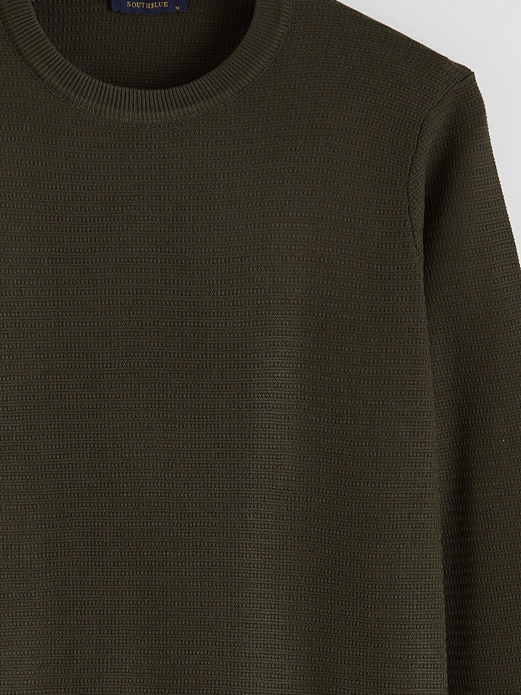 Yeşil Bisiklet Yaka Erkek Triko Kazak-5