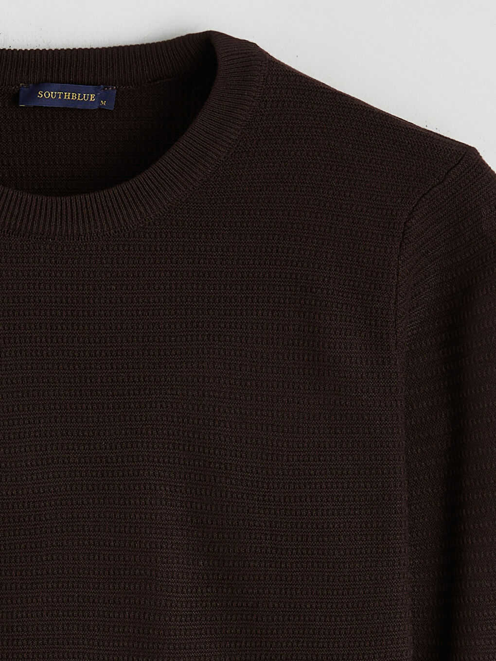 Kahverengi Bisiklet Yaka Erkek Triko Kazak-5