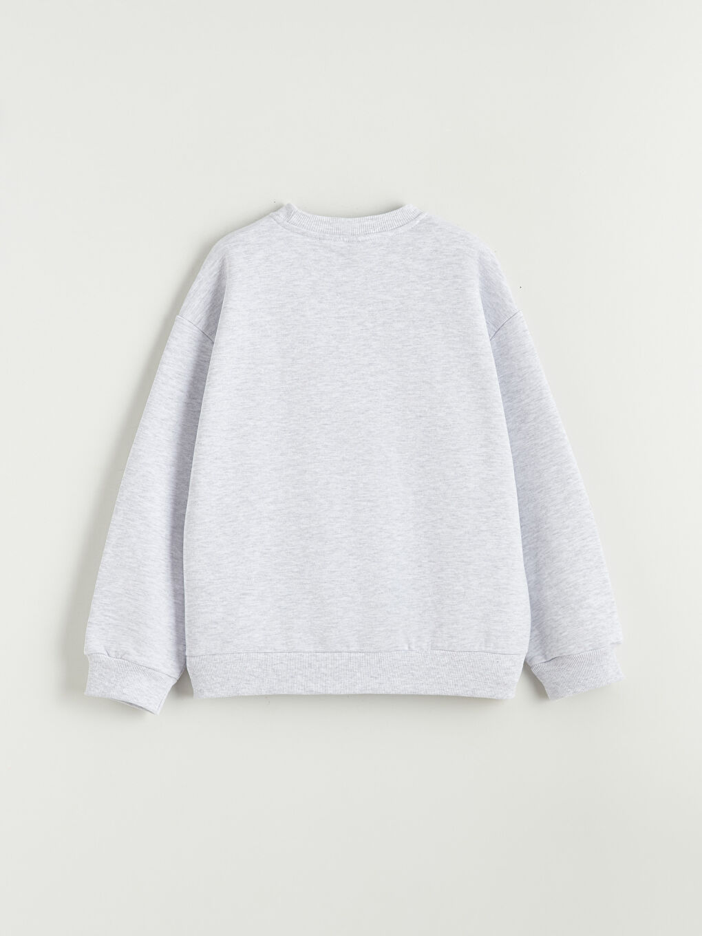 Gri Stitch Baskılı Kız Çocuk Kalın Sweatshirt-1