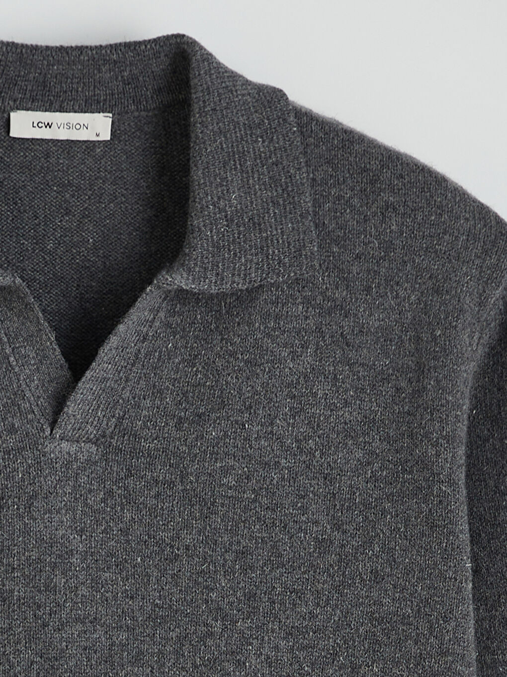 Antrasit Polo Yaka Erkek Triko Kazak-1