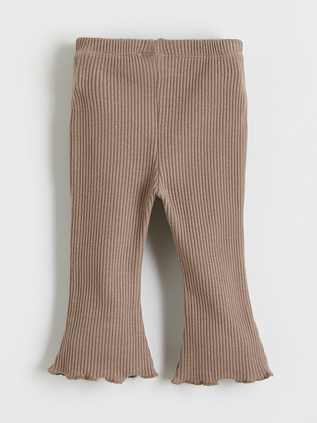 Kahverengi Standart Kalıp Fitilli Kız Bebek Eşofman Altı-1