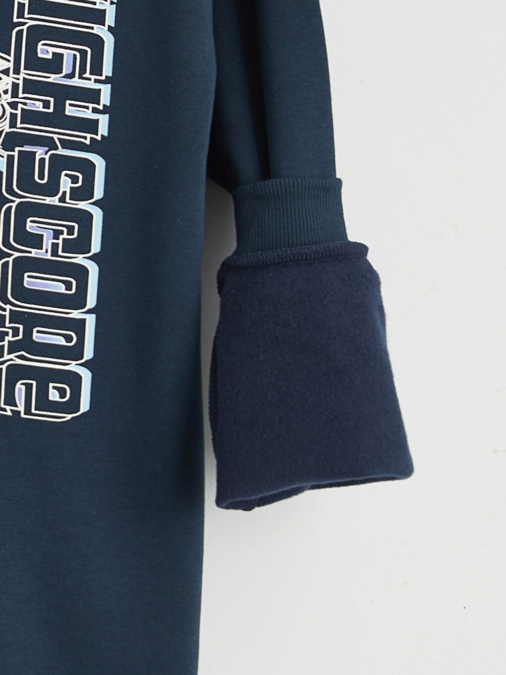 Lacivert Baskılı Erkek Çocuk Kalın Sweatshirt-1