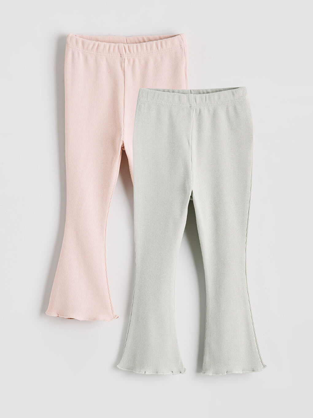 Pembe Beli Lastikli Basic Kız Bebek Tayt 2'li