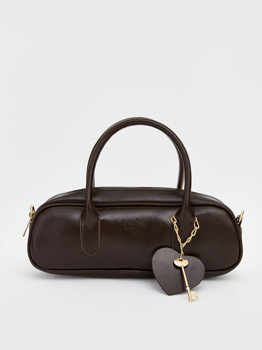 Kahverengi Deri Görünümlü Kadın Omuz Çantası