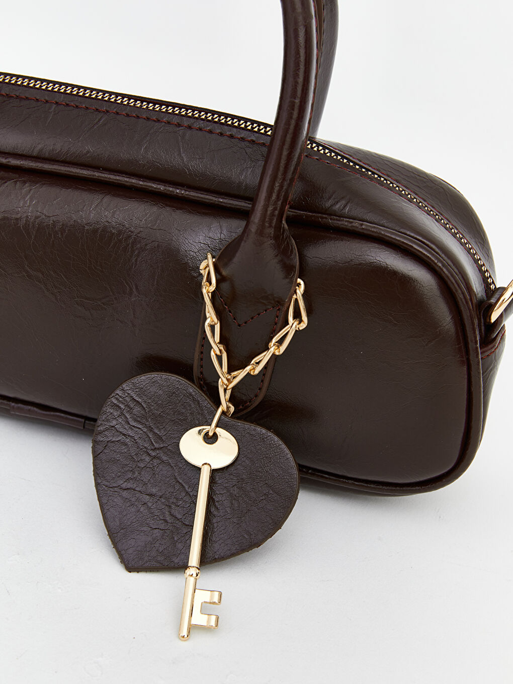 Kahverengi Deri Görünümlü Kadın Omuz Çantası-2