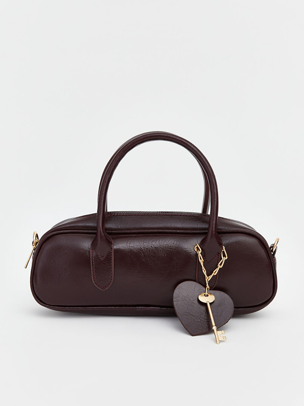 Bordo Deri Görünümlü Kadın Omuz Çantası