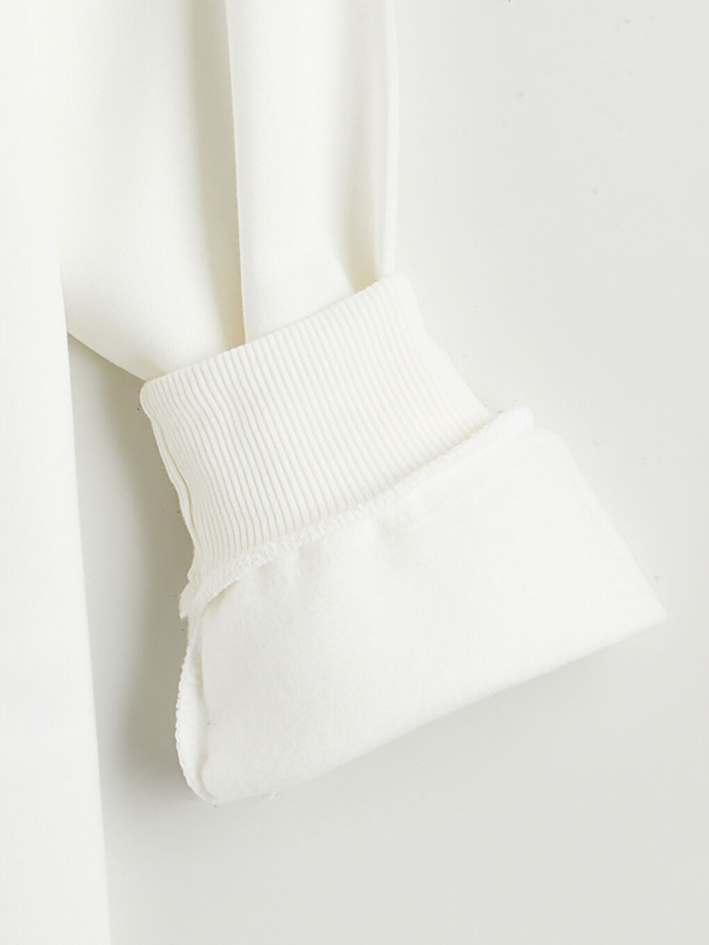 Ekru Lilo ve Angel Baskılı Kadın Kalın Sweatshirt-5