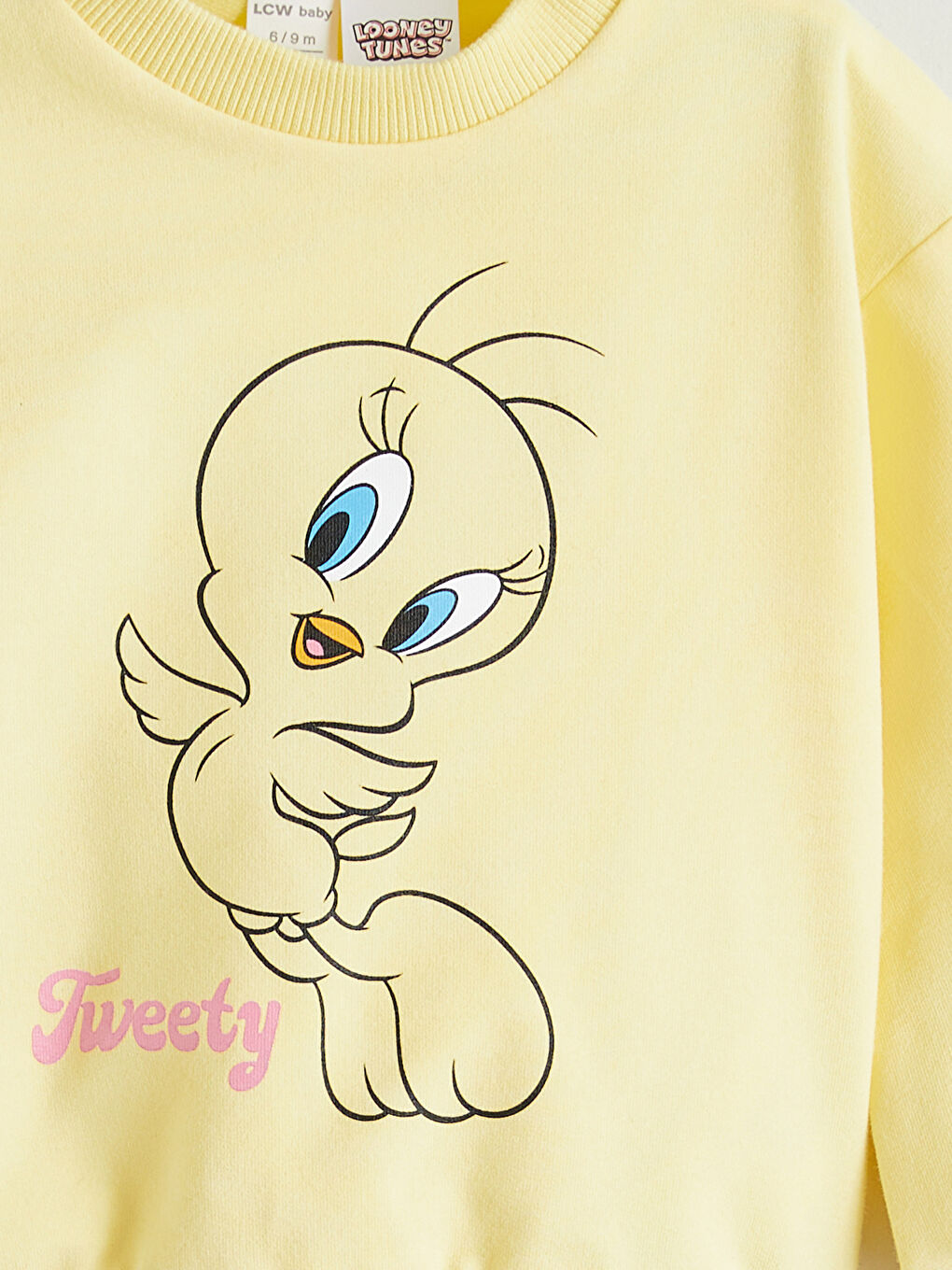 Sarı Tweety Baskılı Kız Bebek Sweatshirt ve Tayt-5