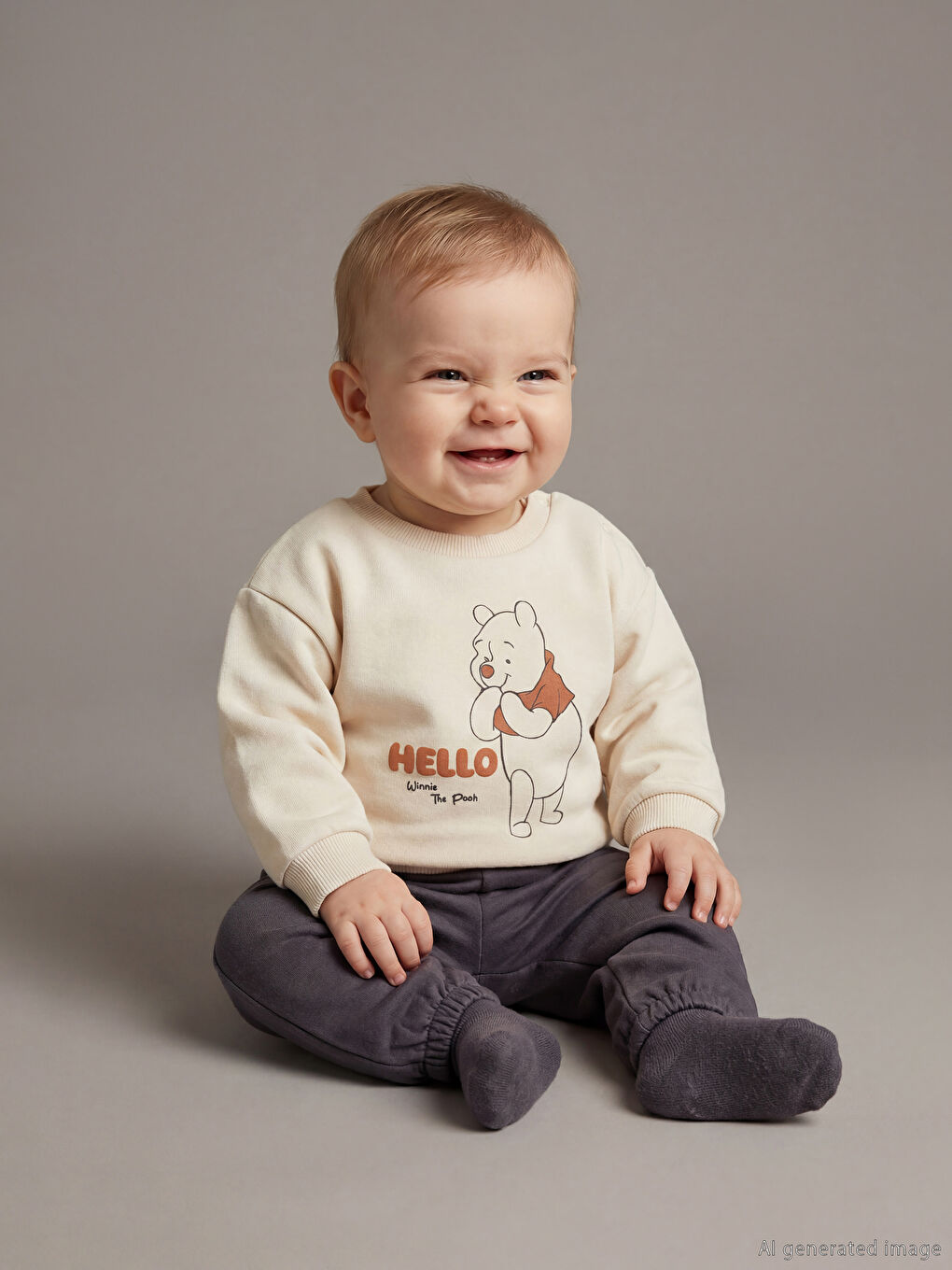 Winnie the Pooh Printed Baby Boys' Sweatshirt and Sweatpants