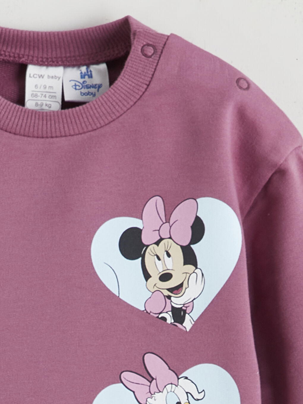 Mürdüm Minnie Mouse ve Daisy Duck Baskılı Kız Bebek Sweatshirt ve Eşofman Altı-2
