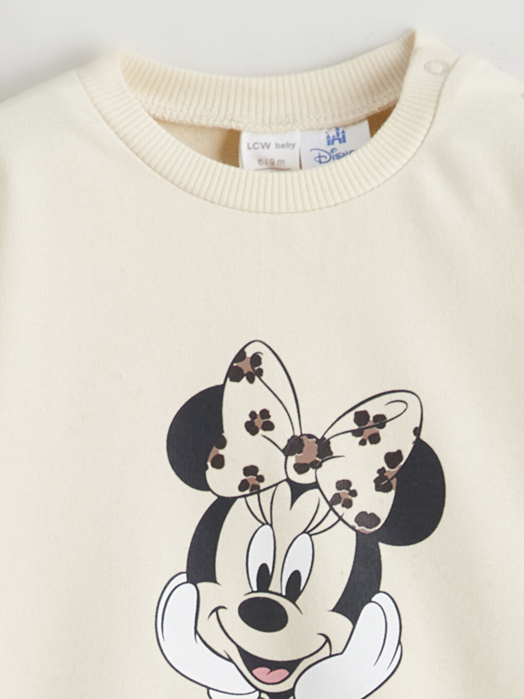 Bej Minnie Mouse Baskılı Kız Bebek Sweatshirt ve Tayt-2