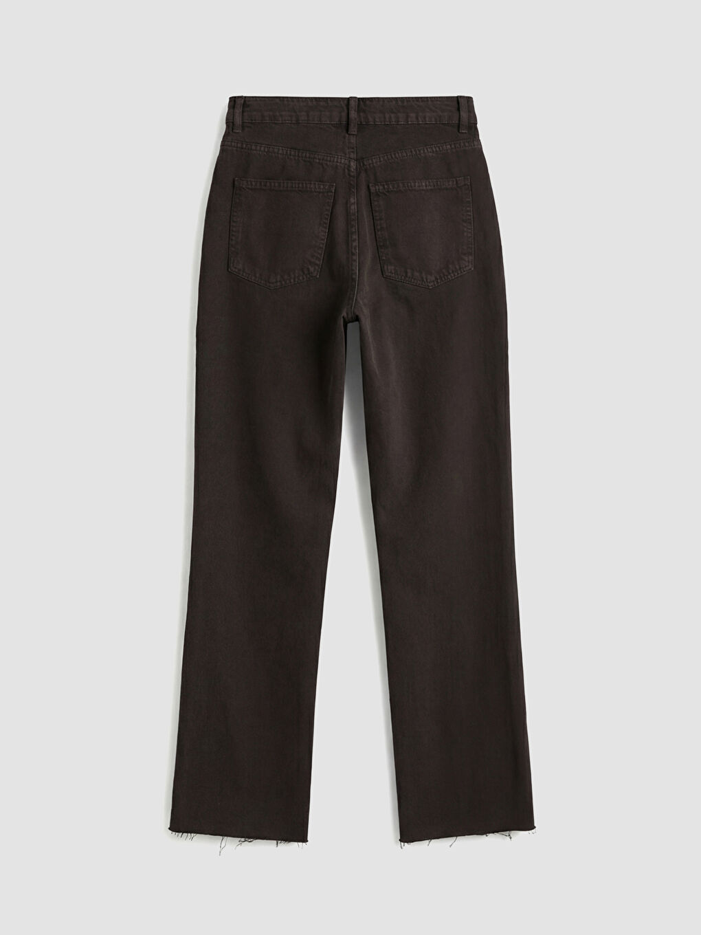 Kahverengi Straight Fit Kadın Jean Pantolon-5