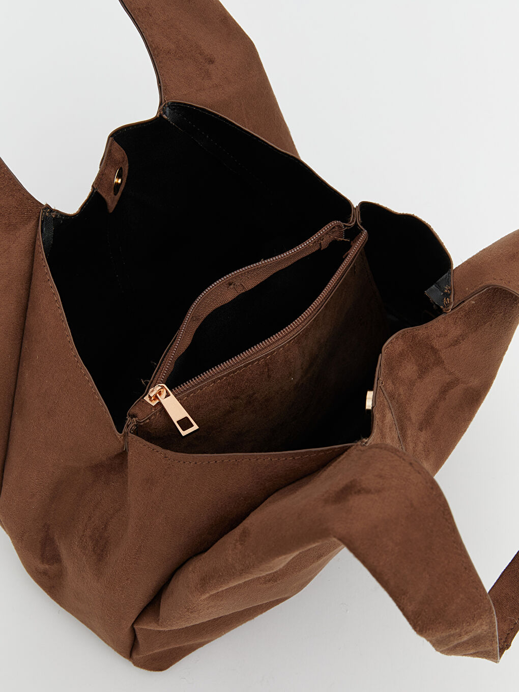 Suede-Look Women's Shoulder Bag-2