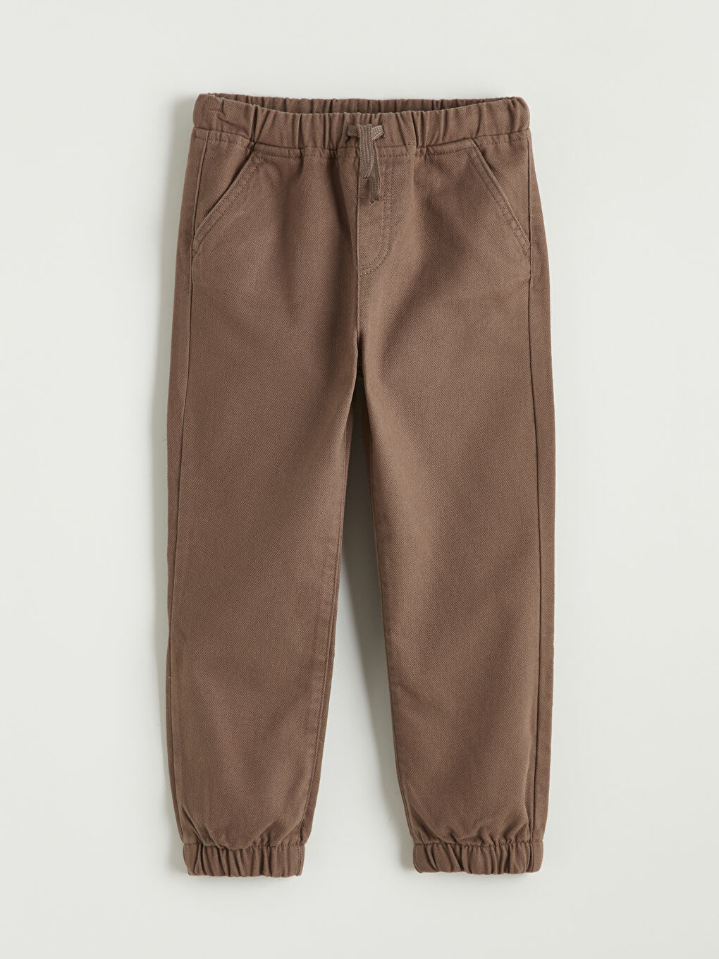 Kahverengi Beli Lastikli Erkek Çocuk Jogger Pantolon
