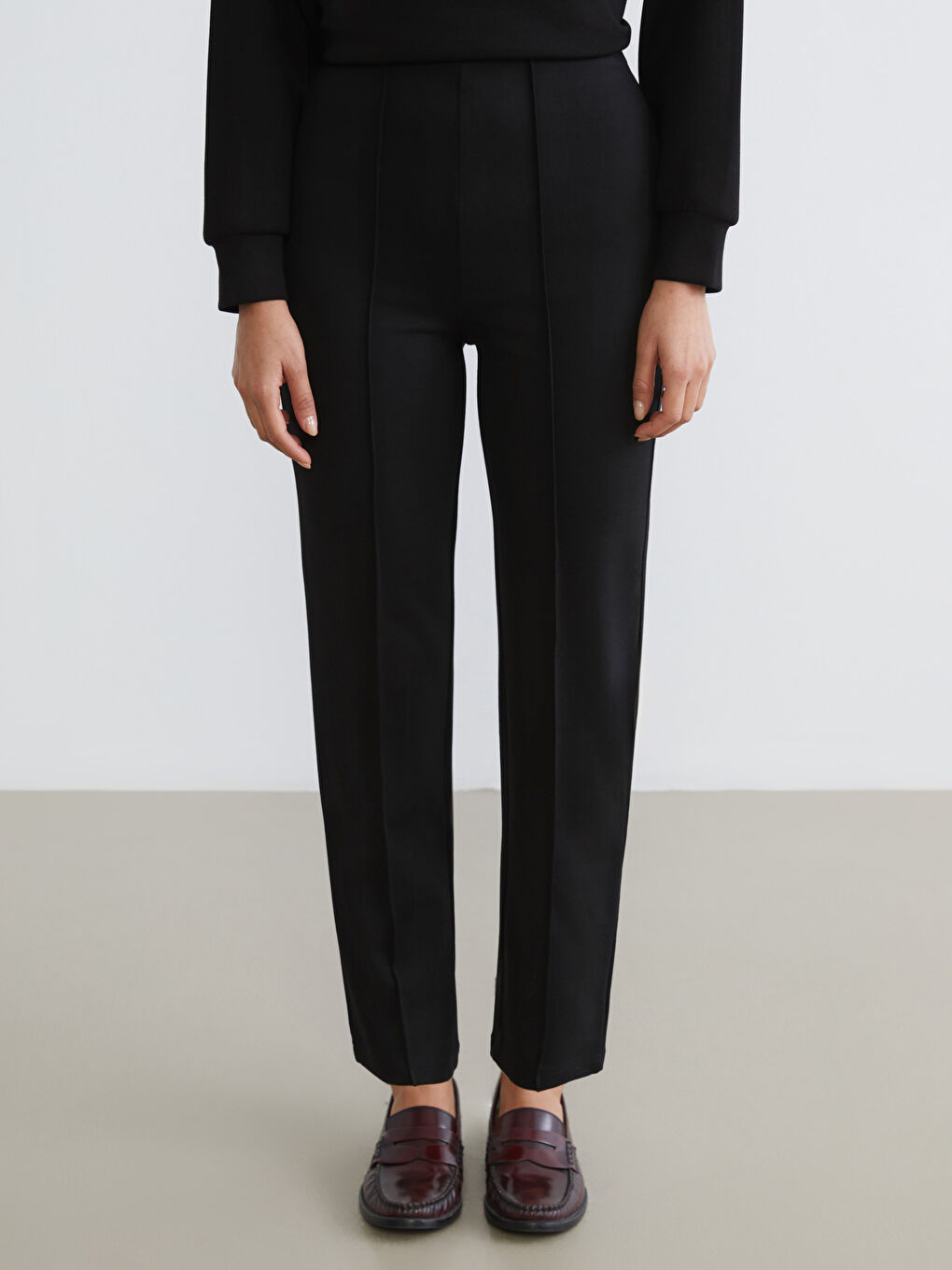 Slim Fit Women's Pleated Trousers-1