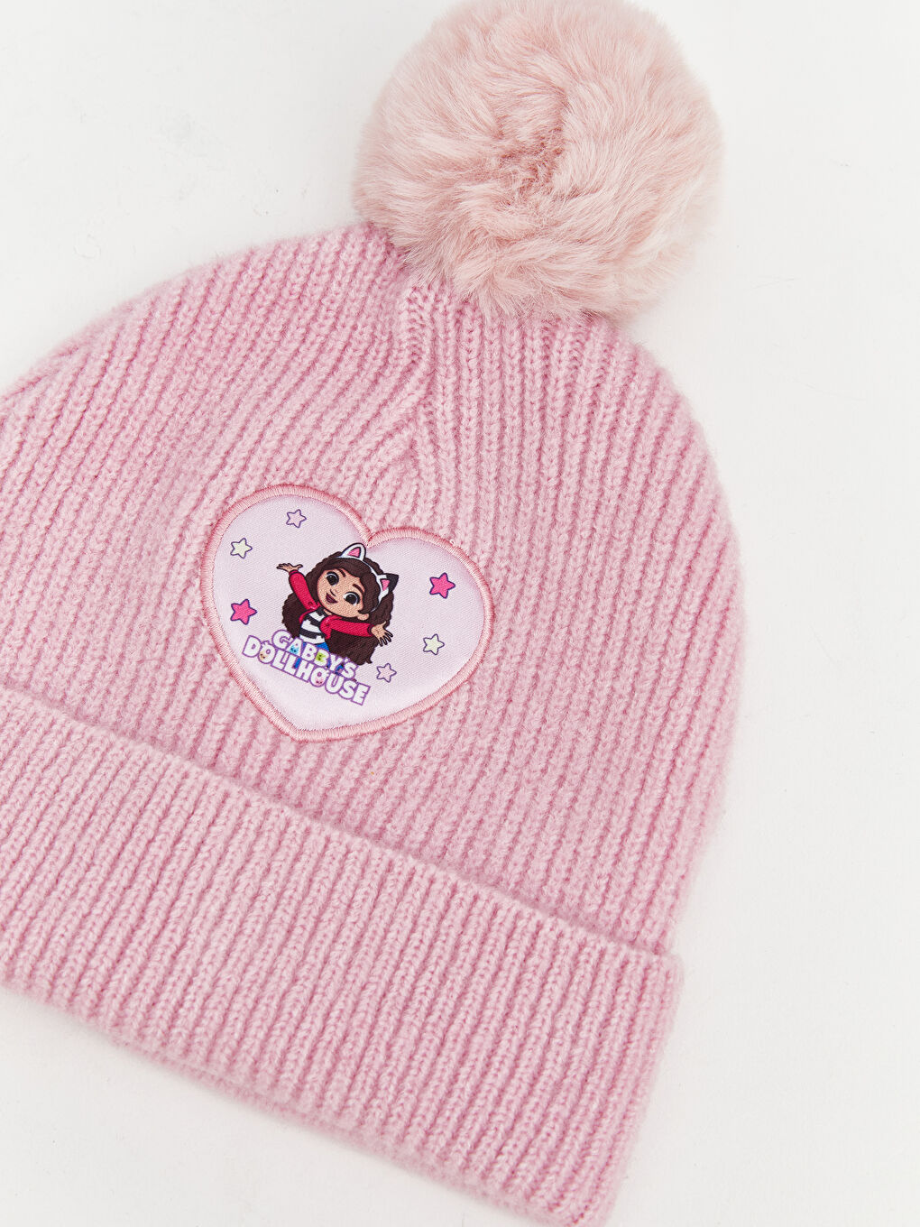 Pembe Gabbys Doll House Baskılı Kız Çocuk Atkı ve Bere-1