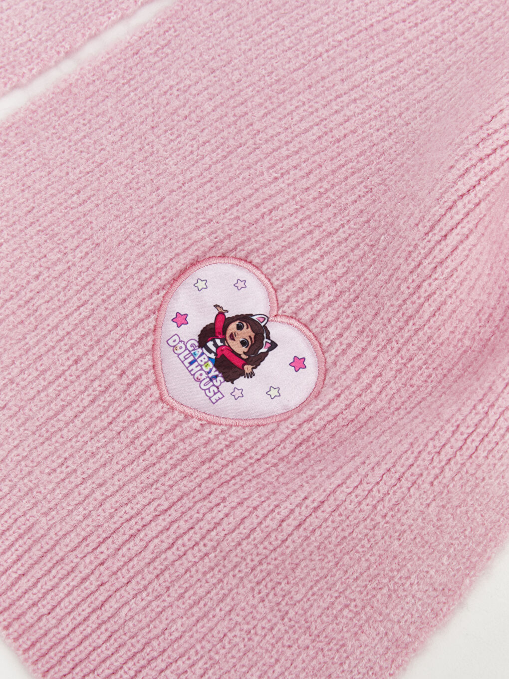 Pembe Gabbys Doll House Baskılı Kız Çocuk Atkı ve Bere-2