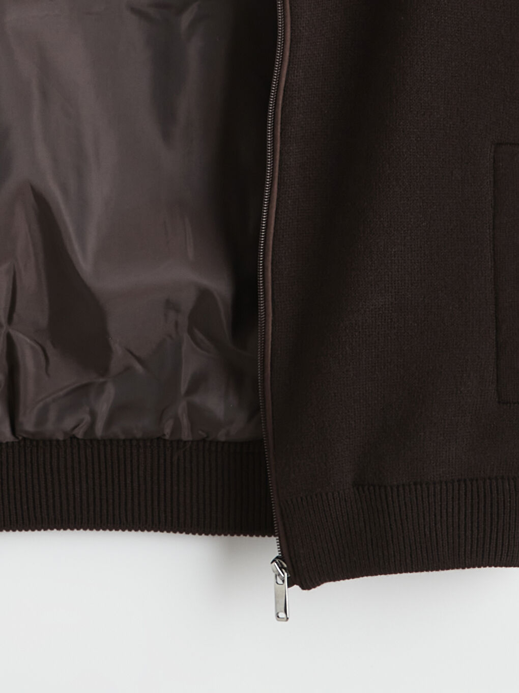 Kahverengi Standart Kalıp Kolej Yaka Erkek Triko Yelek-1