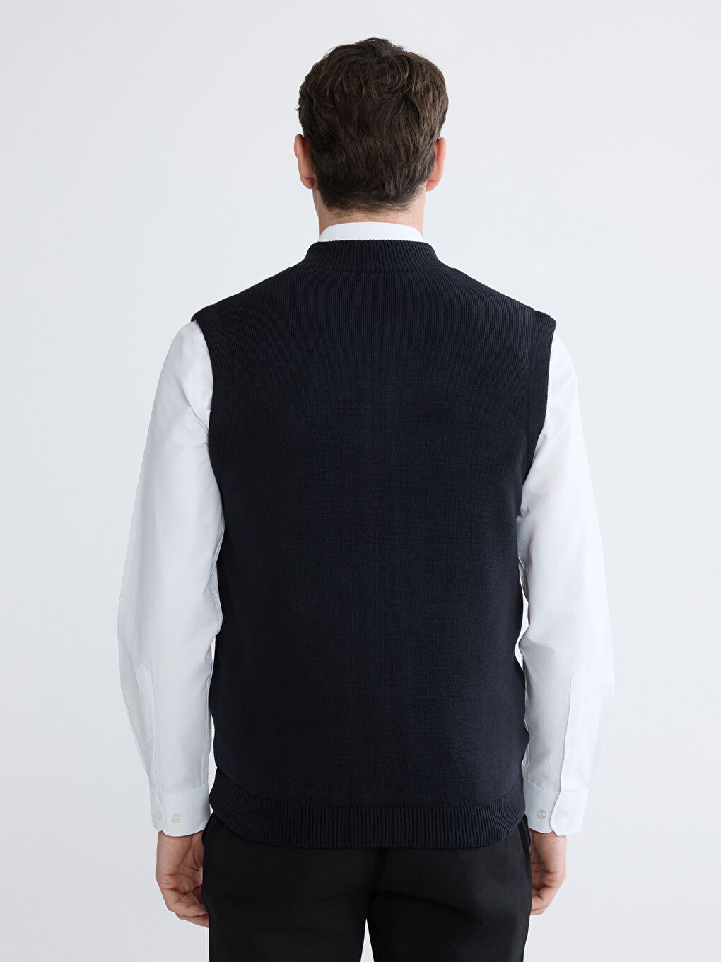 Men's Varsity Collar Knit Vest-4