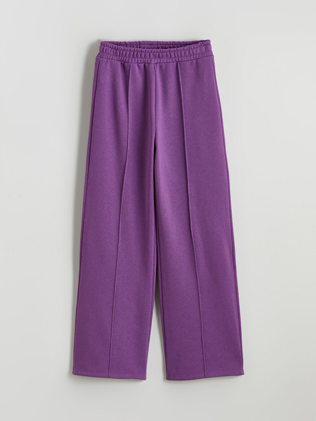 Mor Beli Lastikli Kız Çocuk Kalın Eşofman Altı