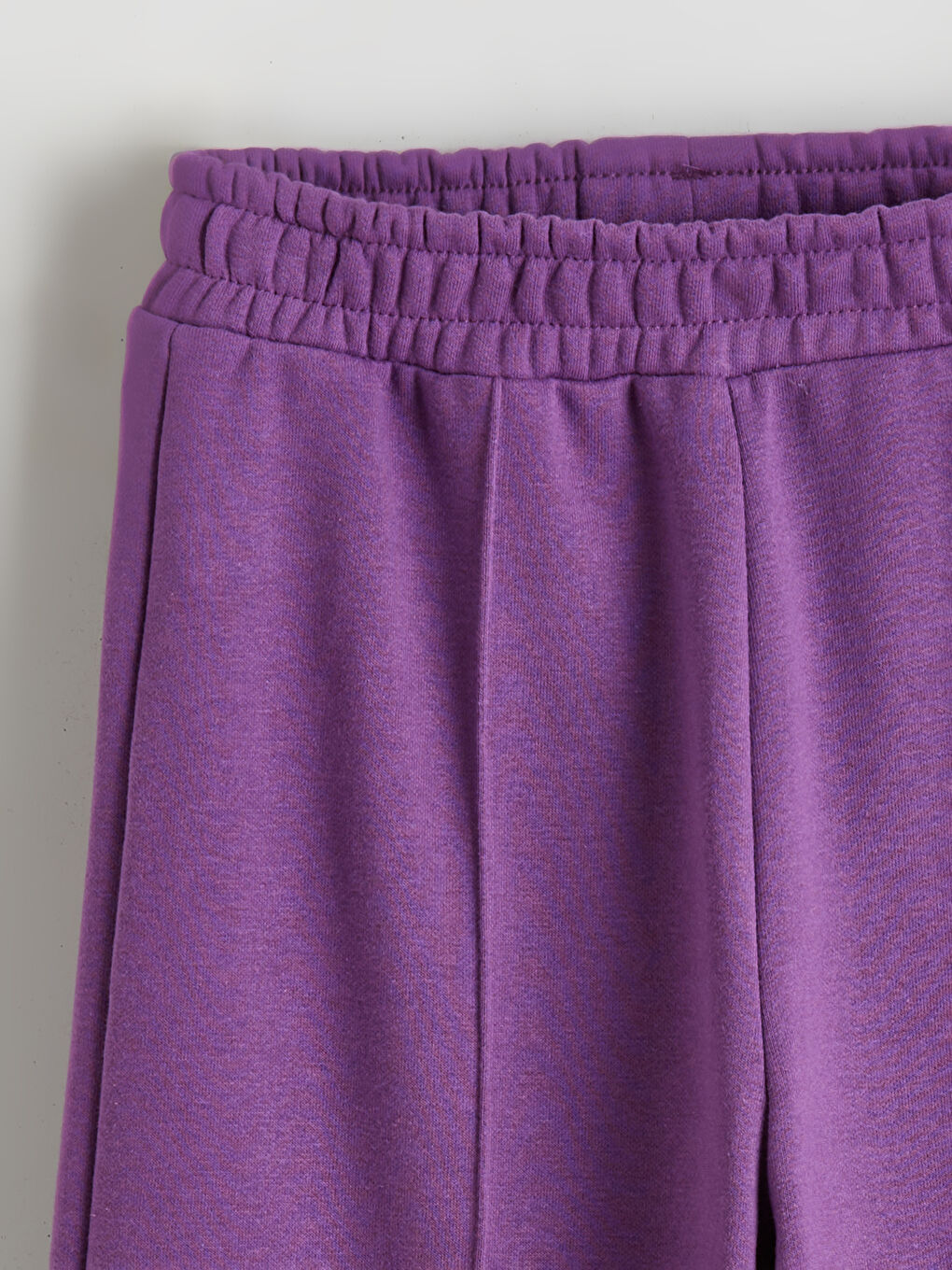 Mor Beli Lastikli Kız Çocuk Kalın Eşofman Altı-1