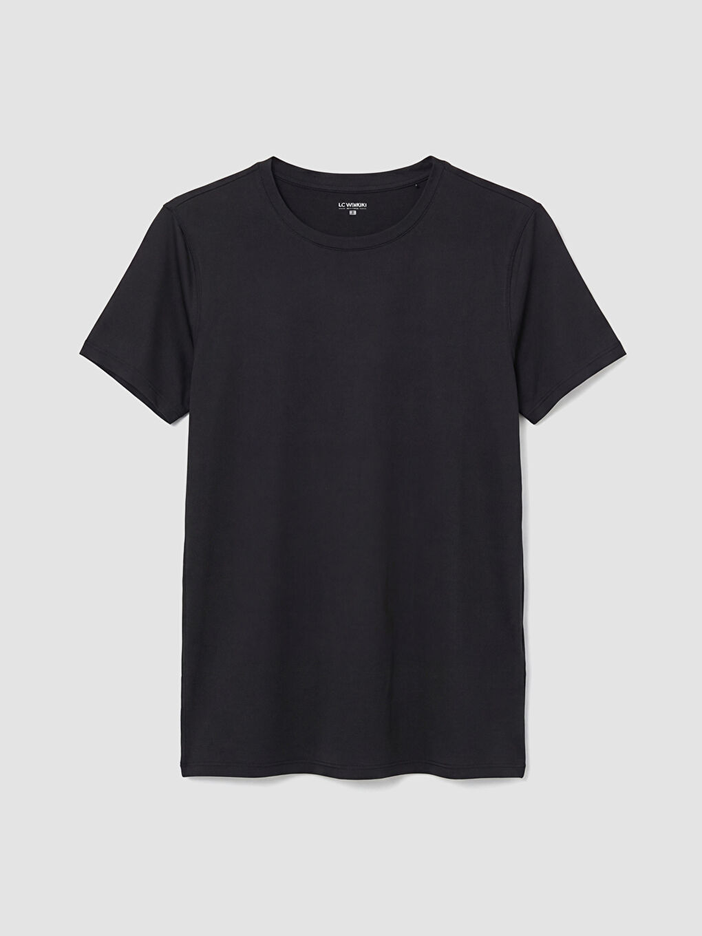 Siyah Bisiklet Yaka Kısa Kollu Erkek İç Giyim Atlet