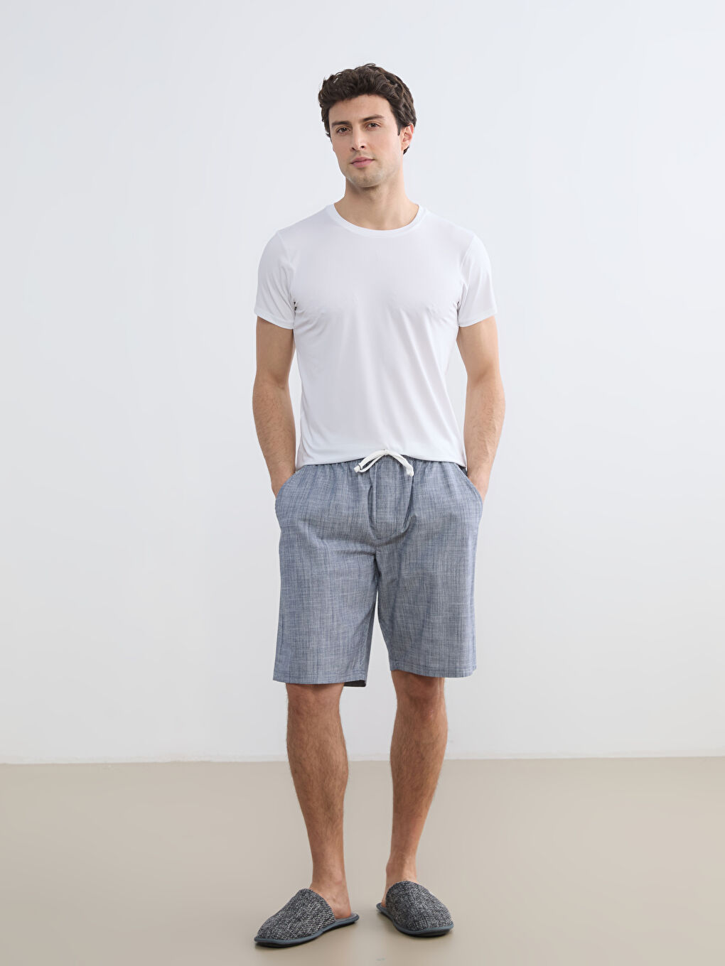 Beyaz Bisiklet Yaka Erkek İç Giyim Atlet-1