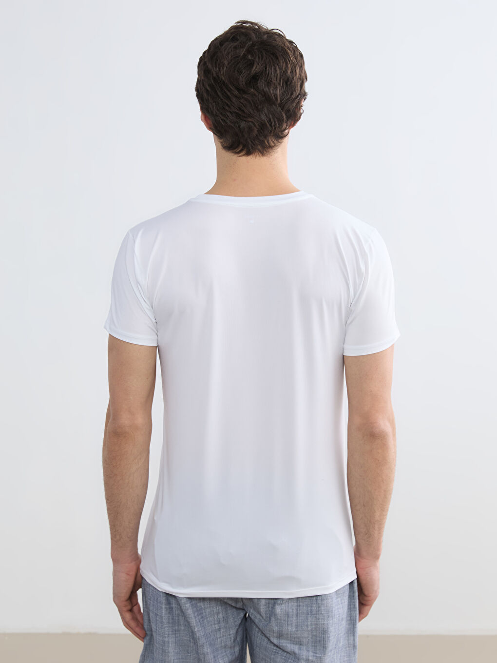 Beyaz Bisiklet Yaka Erkek İç Giyim Atlet-3