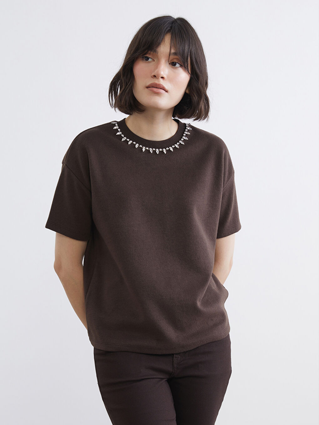 Woman BROWN Sweater-1