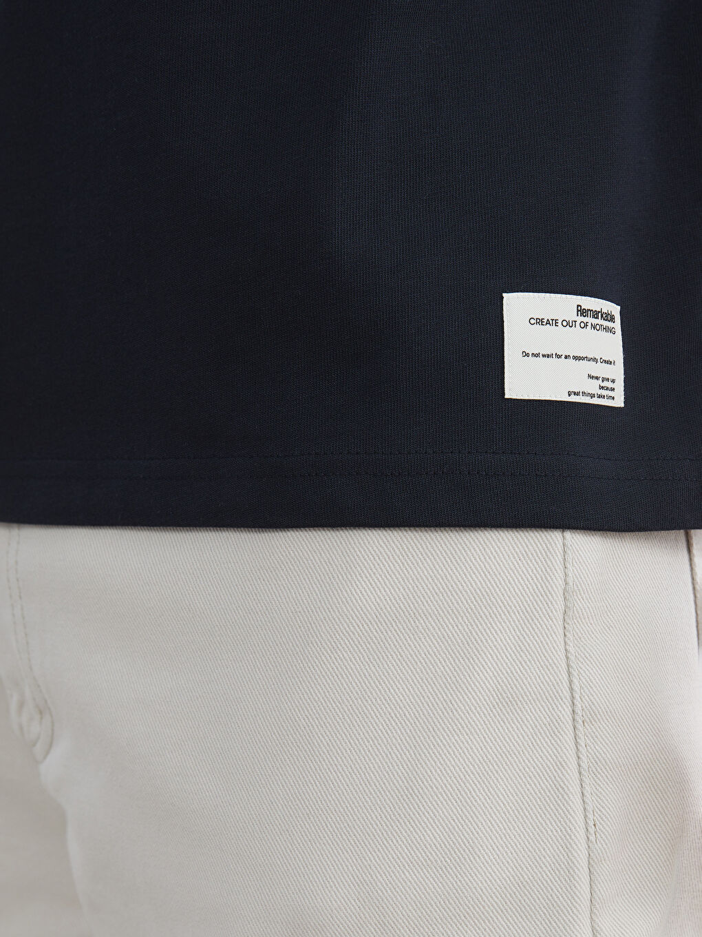 Lacivert Bisiklet Yaka Uzun Kollu Erkek Tişört-2