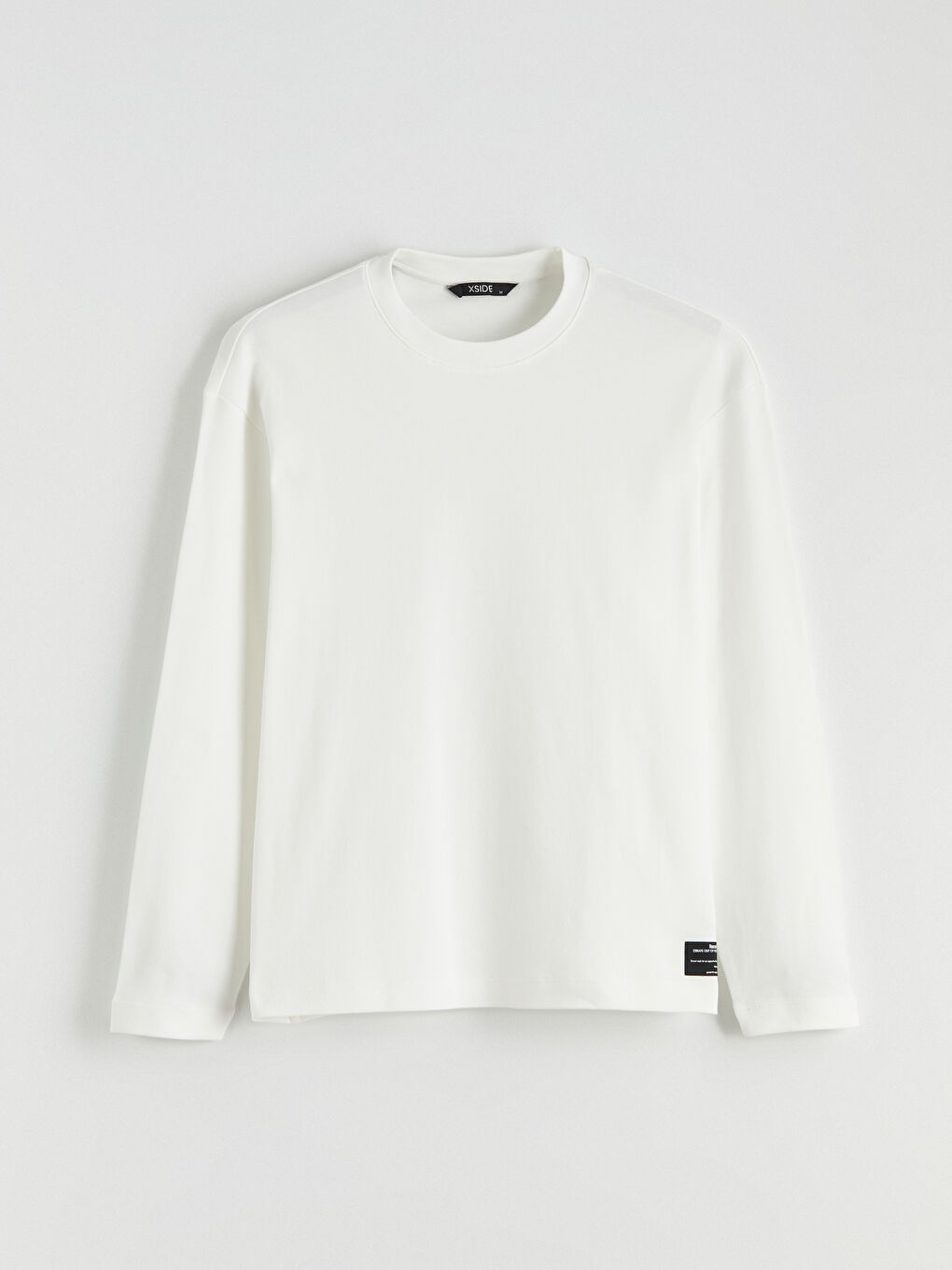 Ekru Bisiklet Yaka Erkek Sweatshirt-4