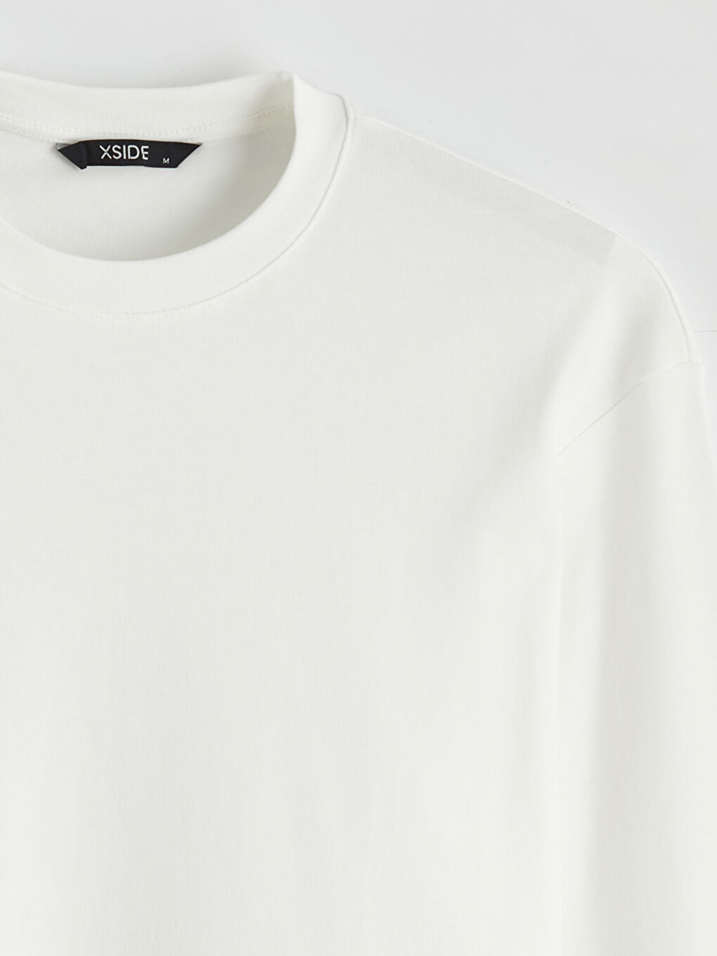 Ekru Bisiklet Yaka Erkek Sweatshirt-5