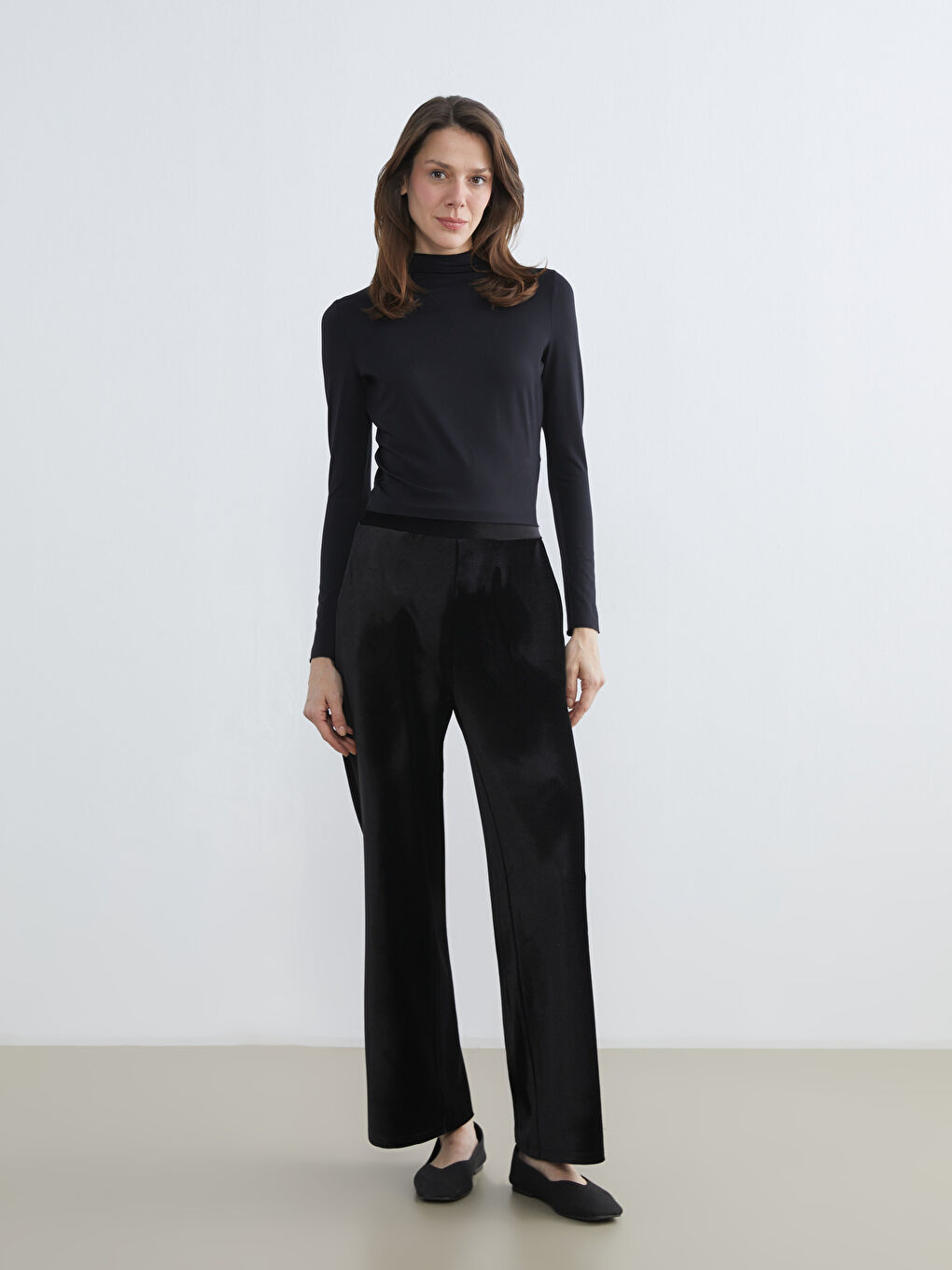 Elasticated Waist Velvet Women's Trousers