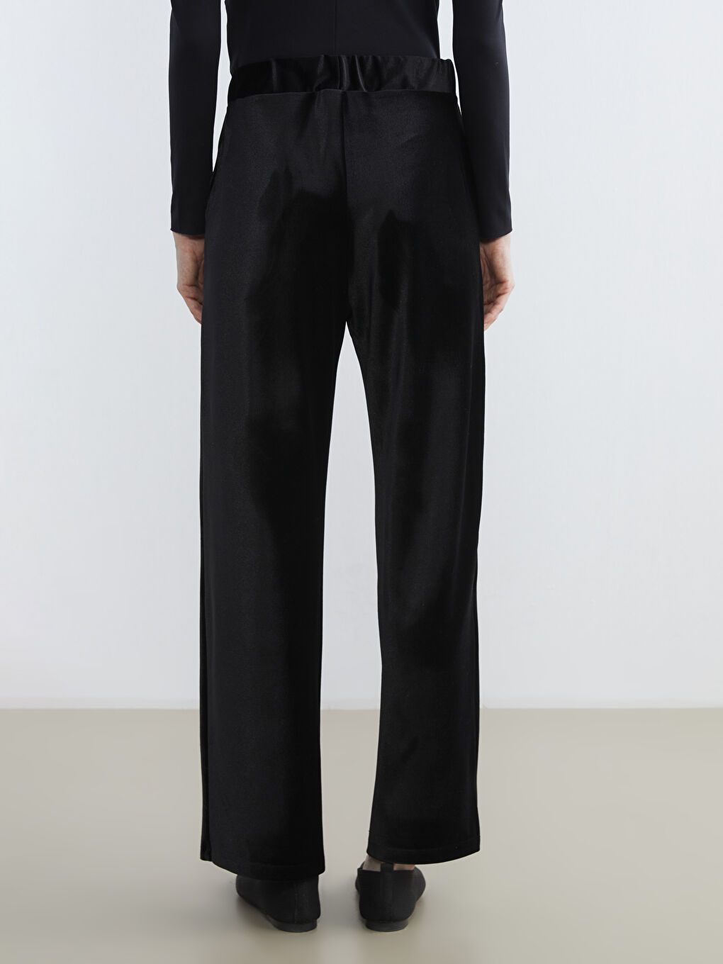 Elasticated Waist Velvet Women's Trousers-3