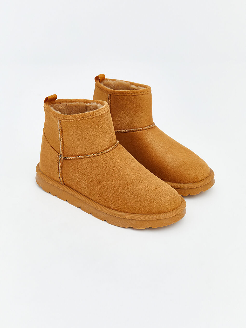 Bej Süet Görünümlü İçi Kürklü Kız Çocuk Bot