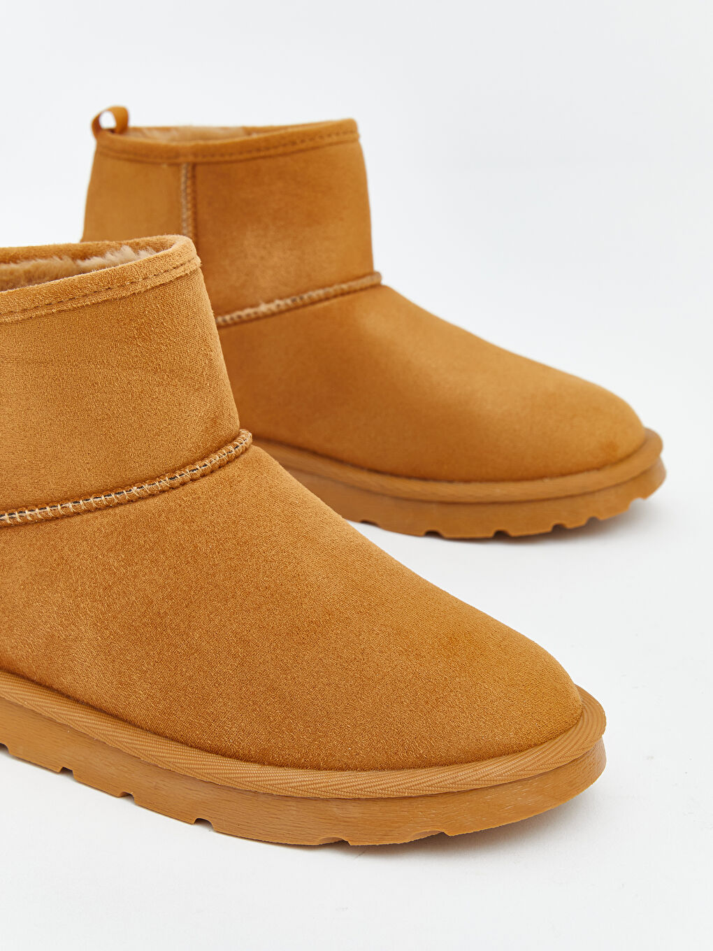 Bej Süet Görünümlü İçi Kürklü Kız Çocuk Bot-2