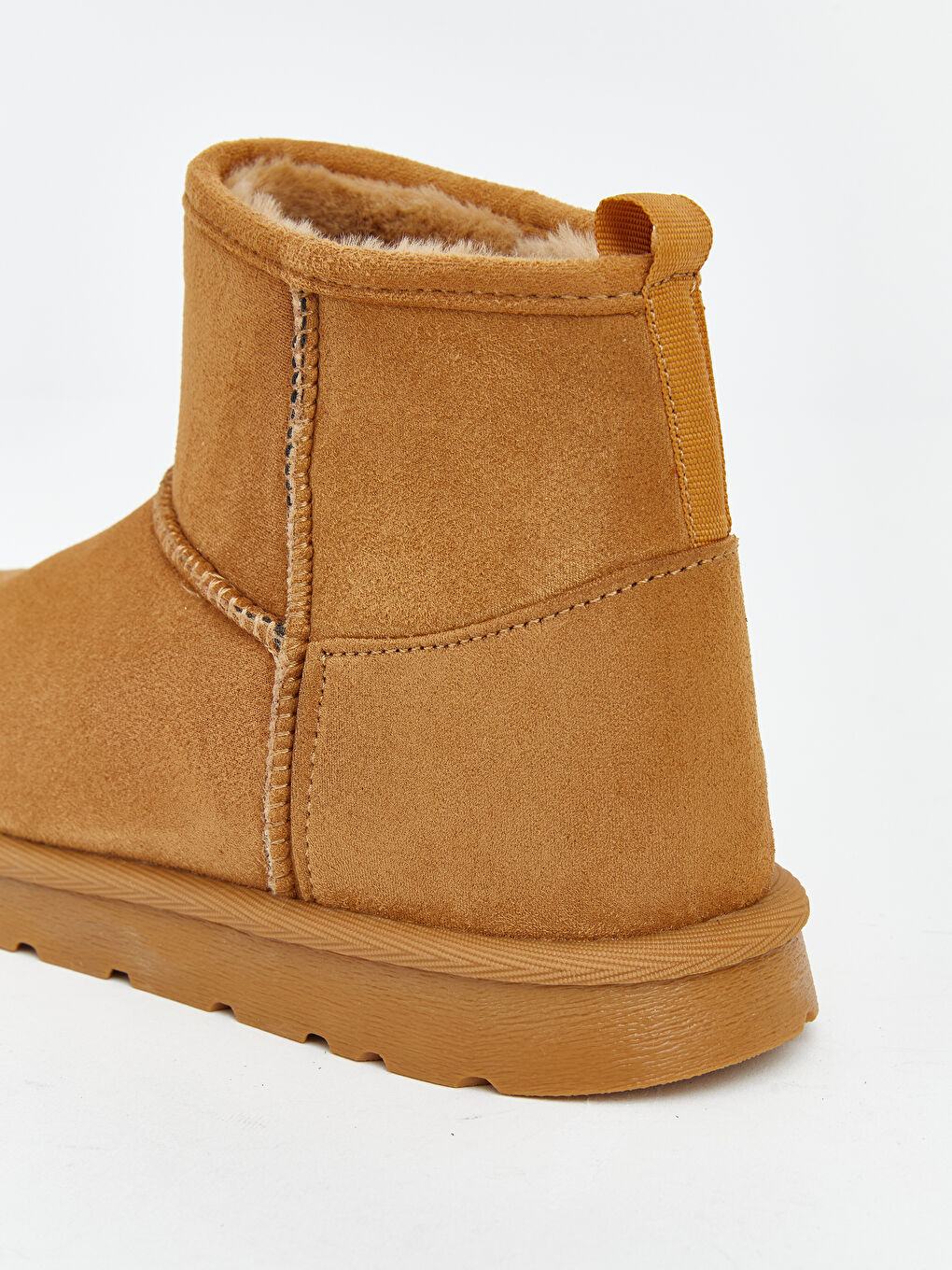 Bej Süet Görünümlü İçi Kürklü Kız Çocuk Bot-4