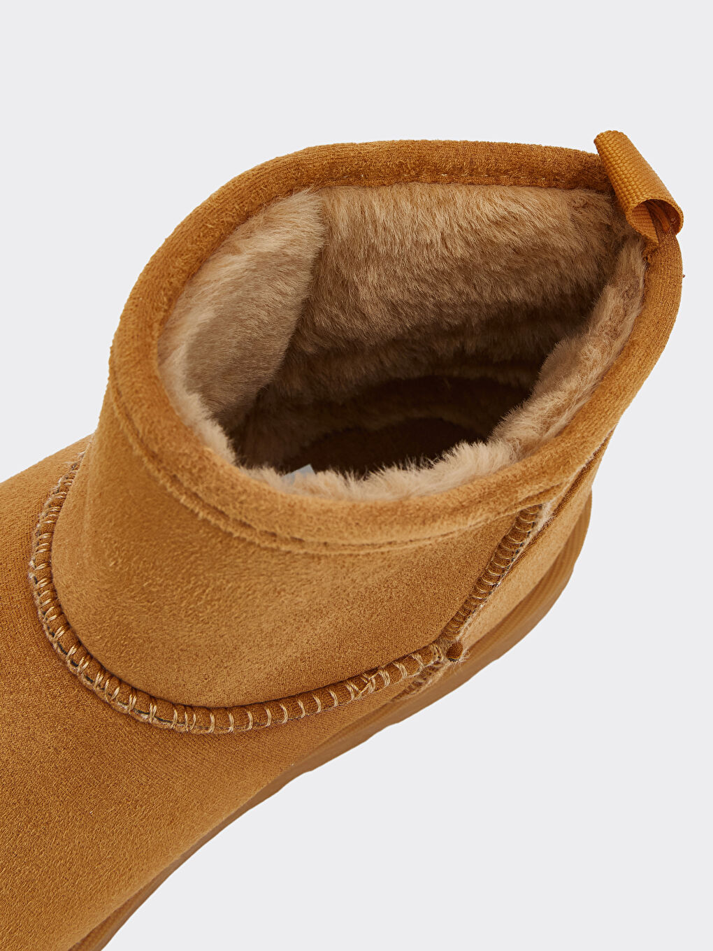 Bej Süet Görünümlü İçi Kürklü Kız Çocuk Bot-5