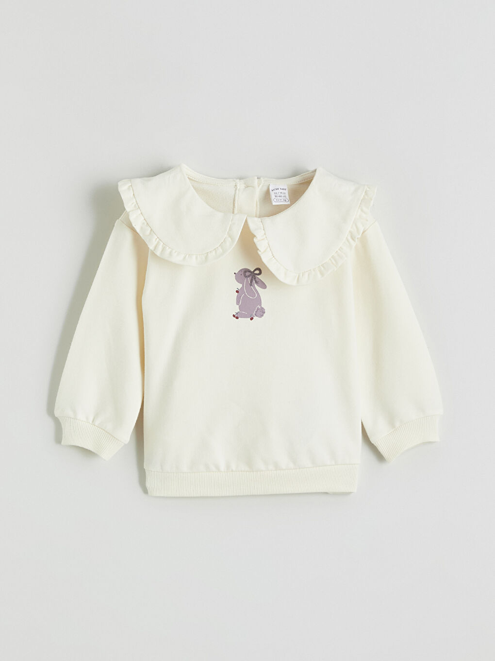 Ekru Bebe Yaka Kız Bebek Sweatshirt ve Tayt-1
