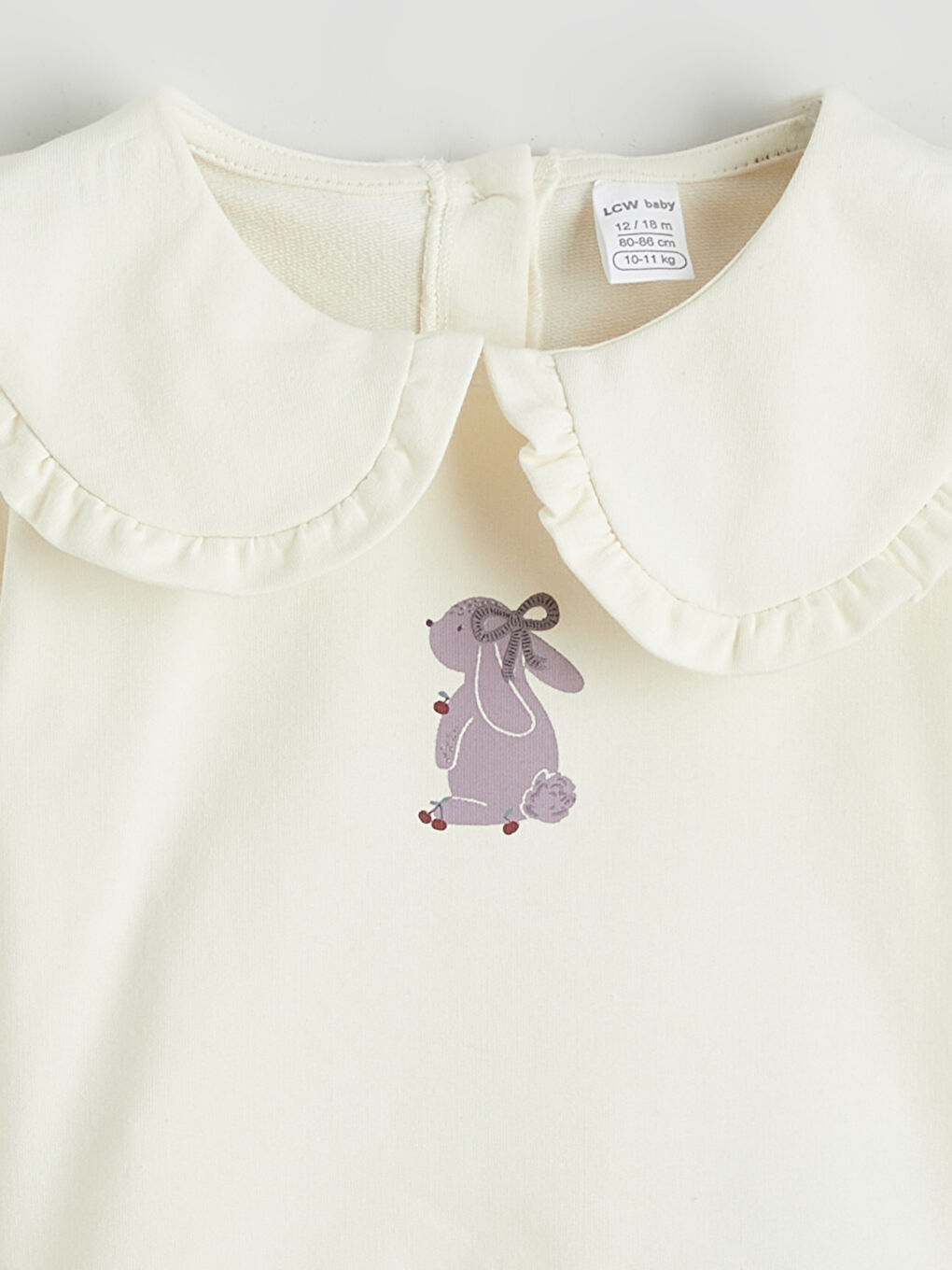 Ekru Bebe Yaka Kız Bebek Sweatshirt ve Tayt-2